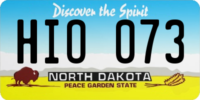 ND license plate HIO073