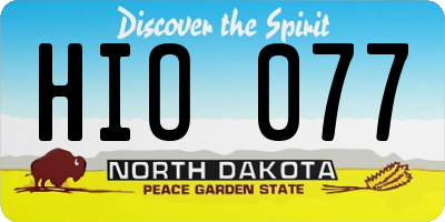 ND license plate HIO077