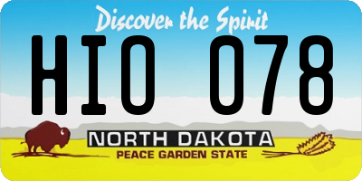 ND license plate HIO078