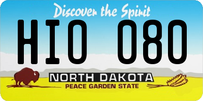 ND license plate HIO080