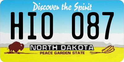 ND license plate HIO087