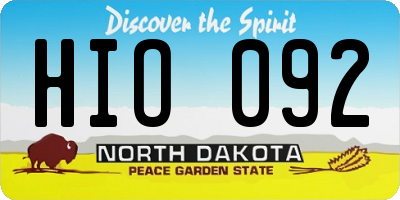 ND license plate HIO092