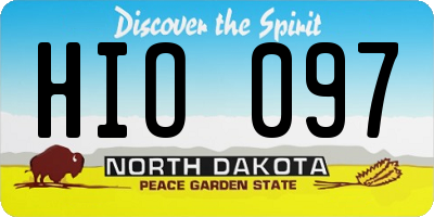 ND license plate HIO097