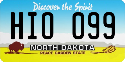 ND license plate HIO099