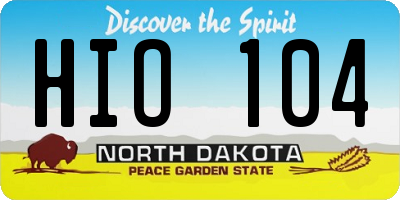 ND license plate HIO104