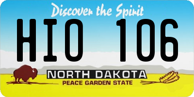 ND license plate HIO106