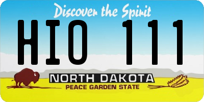 ND license plate HIO111