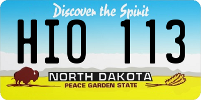ND license plate HIO113