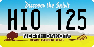 ND license plate HIO125