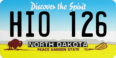ND license plate HIO126
