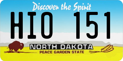 ND license plate HIO151
