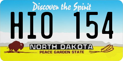 ND license plate HIO154