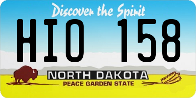 ND license plate HIO158