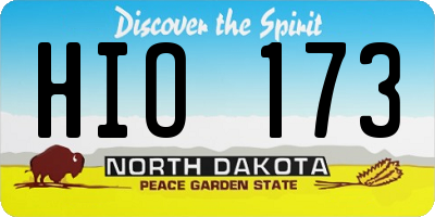 ND license plate HIO173