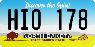 ND license plate HIO178
