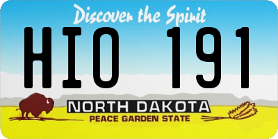 ND license plate HIO191