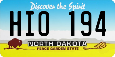 ND license plate HIO194