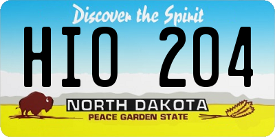 ND license plate HIO204