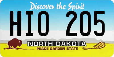 ND license plate HIO205