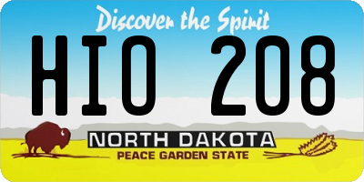 ND license plate HIO208