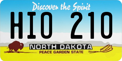 ND license plate HIO210