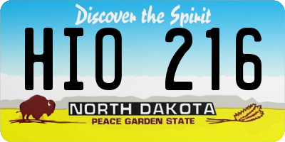 ND license plate HIO216