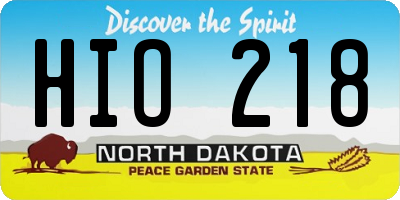 ND license plate HIO218