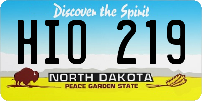 ND license plate HIO219