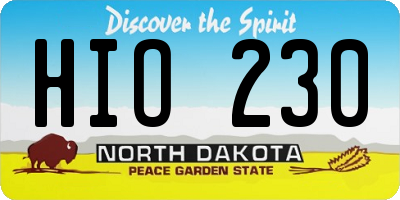 ND license plate HIO230