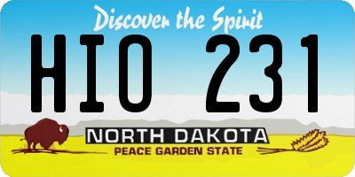ND license plate HIO231