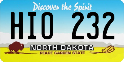 ND license plate HIO232