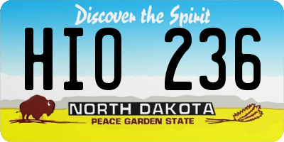 ND license plate HIO236