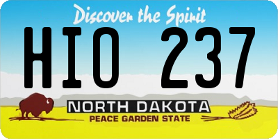 ND license plate HIO237