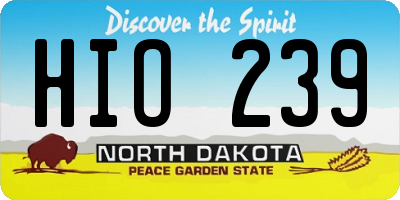 ND license plate HIO239
