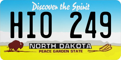 ND license plate HIO249