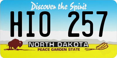 ND license plate HIO257