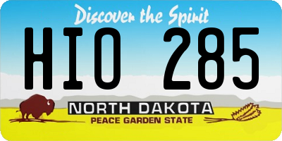 ND license plate HIO285