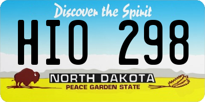 ND license plate HIO298
