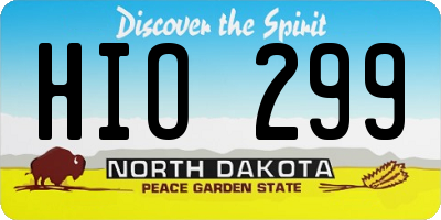 ND license plate HIO299