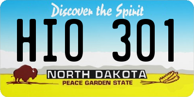ND license plate HIO301