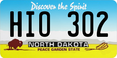 ND license plate HIO302