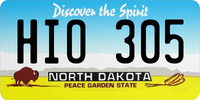 ND license plate HIO305