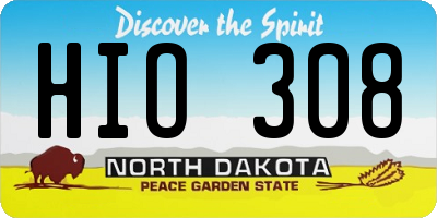 ND license plate HIO308