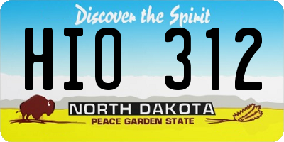 ND license plate HIO312