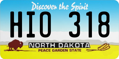 ND license plate HIO318