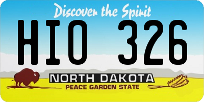 ND license plate HIO326