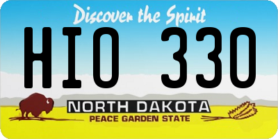 ND license plate HIO330