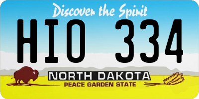 ND license plate HIO334