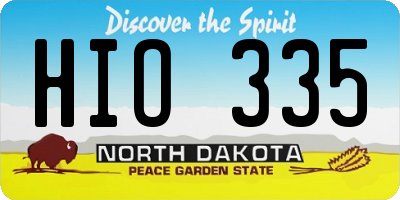 ND license plate HIO335