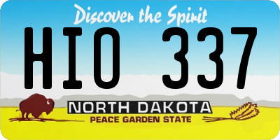 ND license plate HIO337